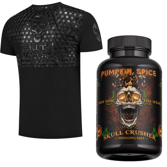 Kombi-Angebot – Powergrip-Shirt + Pumpkin Spice Riechsalz – Lenkergriff – Squat-Shirt – Skull Crusher®